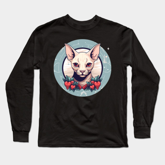 Sphynx Cat Xmas Ornament, Love Cats Long Sleeve T-Shirt by logiamerch