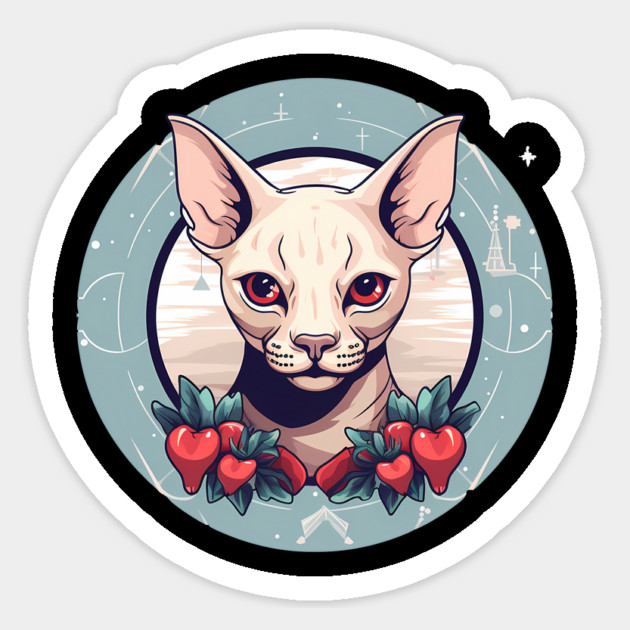 Sphynx Cat Xmas Ornament, Love Cats Sticker by logiamerch