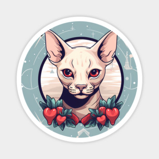 Sphynx Cat Xmas Ornament, Love Cats Magnet