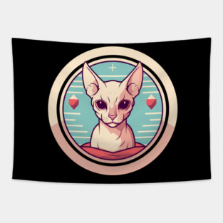 Sphynx Cat Xmas Ornament, Love Cats Tapestry