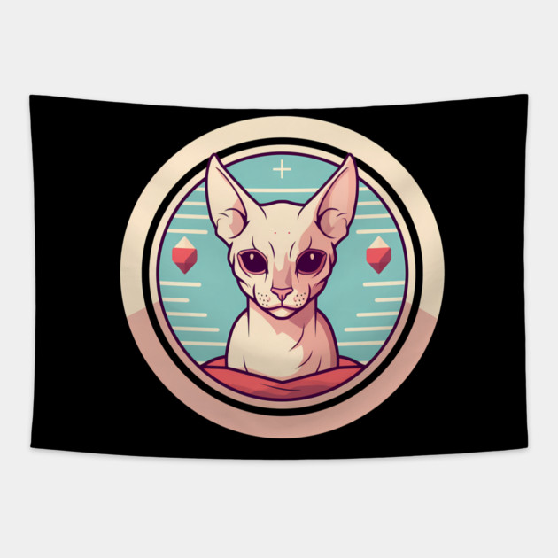 Sphynx Cat Xmas Ornament, Love Cats Tapestry by logiamerch