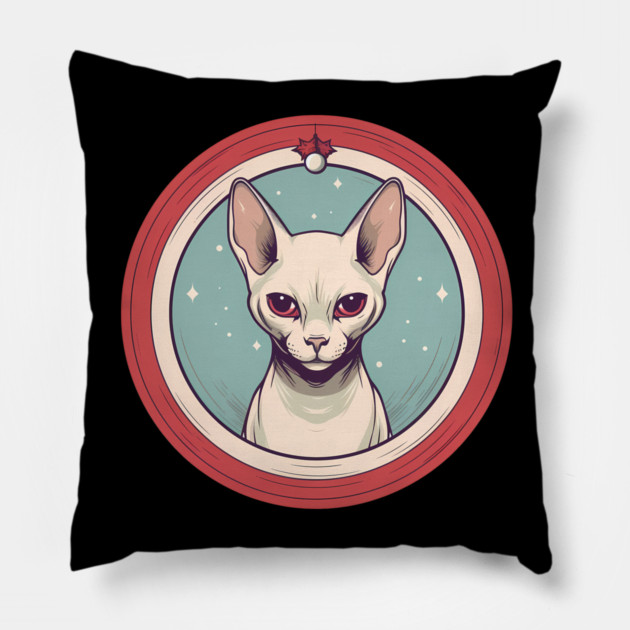 Sphynx Cat Xmas Ornament, Love Cats Pillow by logiamerch