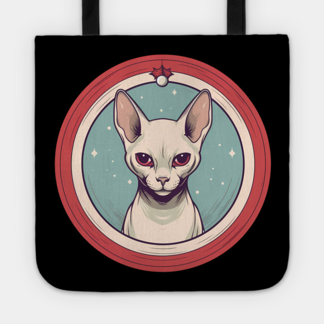 Sphynx Cat Xmas Ornament, Love Cats Tote by logiamerch