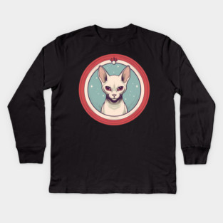 Sphynx Cat Xmas Ornament, Love Cats Kids Long Sleeve T-Shirt