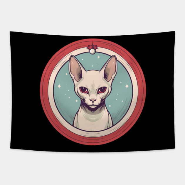 Sphynx Cat Xmas Ornament, Love Cats Tapestry by logiamerch