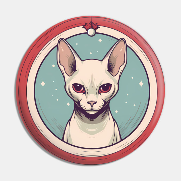 Sphynx Cat Xmas Ornament, Love Cats Pin by logiamerch