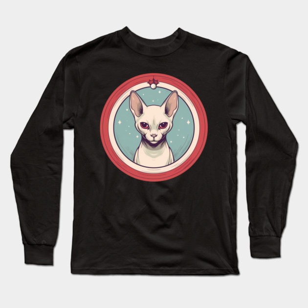 Sphynx Cat Xmas Ornament, Love Cats Long Sleeve T-Shirt by logiamerch