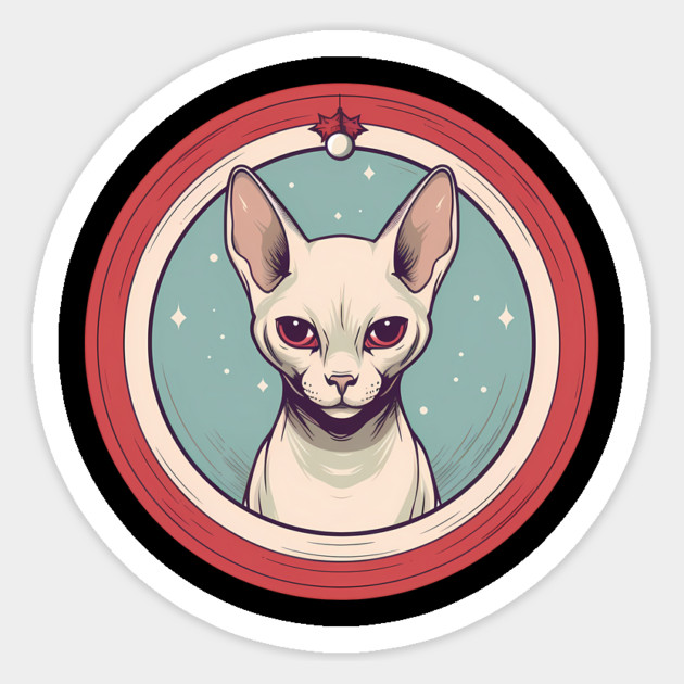 Sphynx Cat Xmas Ornament, Love Cats Sticker by logiamerch