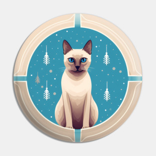 Tonkinese Cat Xmas Ornament, Love Cats Pin