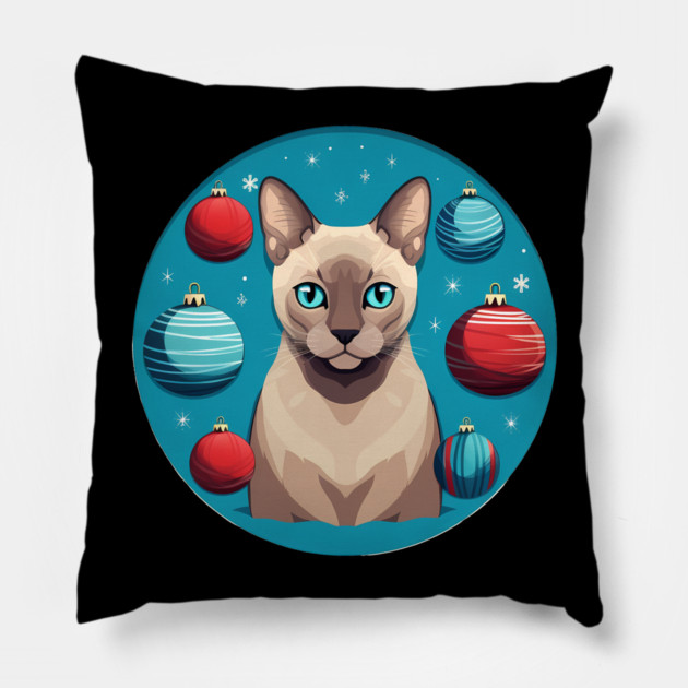 Tonkinese Cat Xmas Ornament, Love Cats Pillow by logiamerch