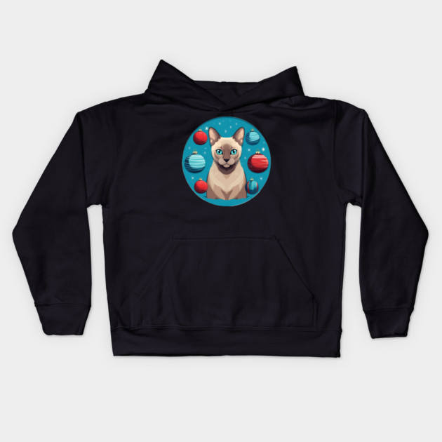 Tonkinese Cat Xmas Ornament, Love Cats Kids Hoodie by logiamerch