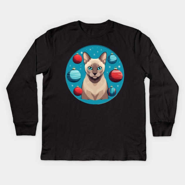 Tonkinese Cat Xmas Ornament, Love Cats Kids Long Sleeve T-Shirt by logiamerch