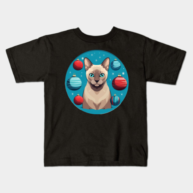Tonkinese Cat Xmas Ornament, Love Cats Kids T-Shirt by logiamerch