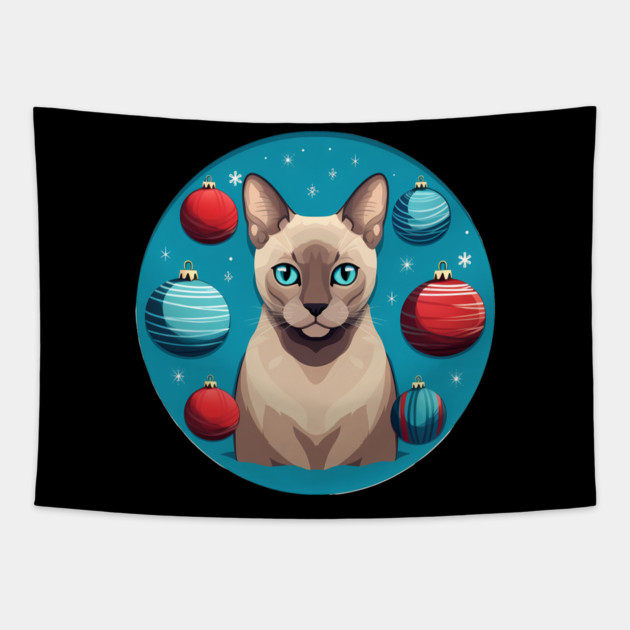 Tonkinese Cat Xmas Ornament, Love Cats Tapestry by logiamerch