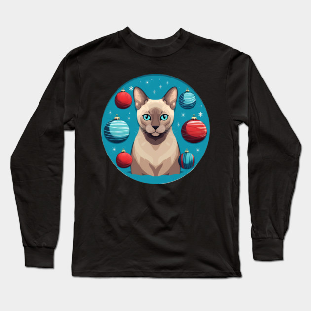 Tonkinese Cat Xmas Ornament, Love Cats Long Sleeve T-Shirt by logiamerch
