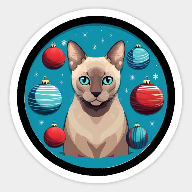 Tonkinese Cat Xmas Ornament, Love Cats Sticker by logiamerch