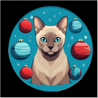 Tonkinese Cat Xmas Ornament, Love Cats Posters and Art