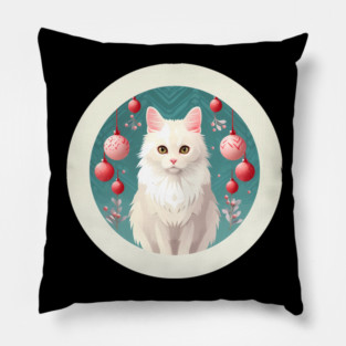 Turkish Angora Cat Xmas Ornament, Love Cats by Pillow