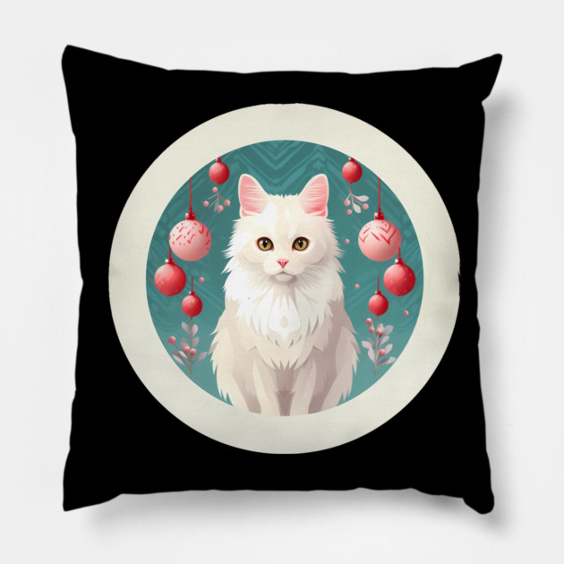 Turkish Angora Cat Xmas Ornament, Love Cats by Pillow by logiamerch