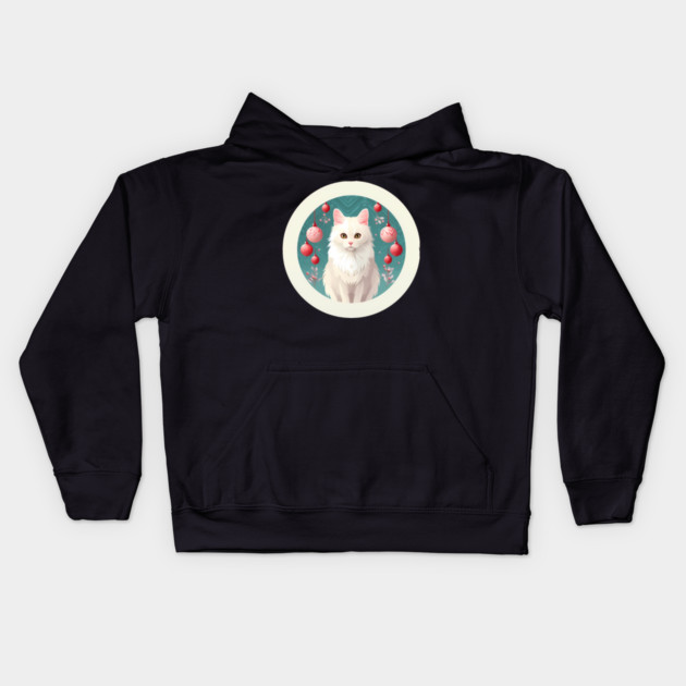 Turkish Angora Cat Xmas Ornament, Love Cats by Kids Hoodie by logiamerch