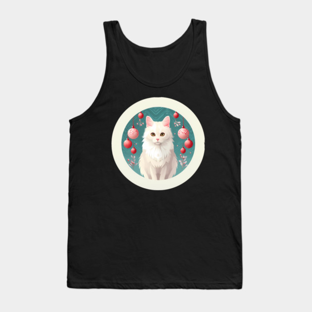 Turkish Angora Cat Xmas Ornament, Love Cats by Tank Top by logiamerch