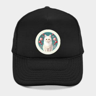 Turkish Angora Cat Xmas Ornament, Love Cats by Hat