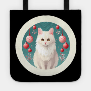 Turkish Angora Cat Xmas Ornament, Love Cats by Tote