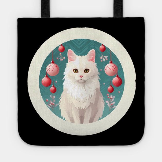 Turkish Angora Cat Xmas Ornament, Love Cats by Tote by logiamerch