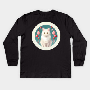 Turkish Angora Cat Xmas Ornament, Love Cats by Kids Long Sleeve T-Shirt