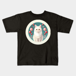 Turkish Angora Cat Xmas Ornament, Love Cats by Kids T-Shirt