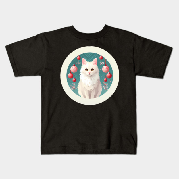 Turkish Angora Cat Xmas Ornament, Love Cats by Kids T-Shirt by logiamerch