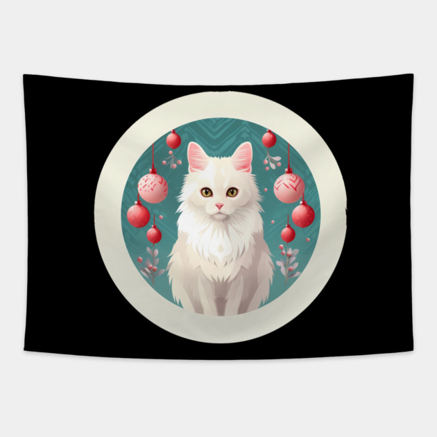Turkish Angora Cat Xmas Ornament, Love Cats by Tapestry by logiamerch