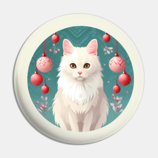 Turkish Angora Cat Xmas Ornament, Love Cats by Pin