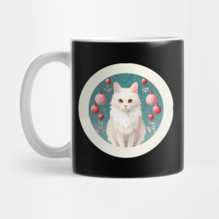 Turkish Angora Cat Xmas Ornament, Love Cats by Mug