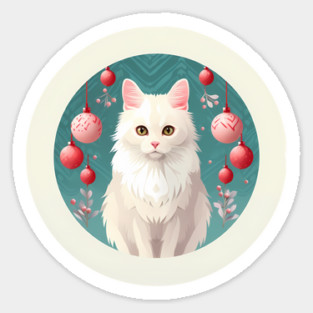 Turkish Angora Cat Xmas Ornament, Love Cats by Magnet