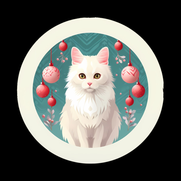 Turkish Angora Cat Xmas Ornament, Love Cats by by logiamerch