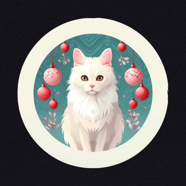 Turkish Angora Cat Xmas Ornament, Love Cats by by logiamerch