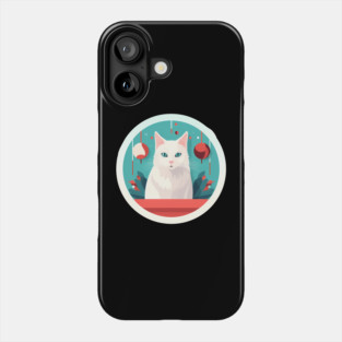 Turkish Angora Cat Xmas Ornament, Love Cats Phone Case