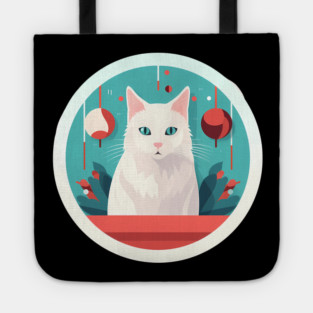 Turkish Angora Cat Xmas Ornament, Love Cats Tote