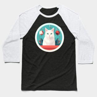 Turkish Angora Cat Xmas Ornament, Love Cats Baseball T-Shirt