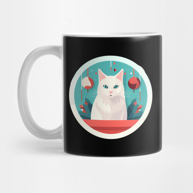 Turkish Angora Cat Xmas Ornament, Love Cats by logiamerch