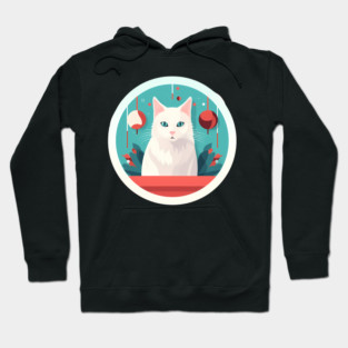 Turkish Angora Cat Xmas Ornament, Love Cats Hoodie