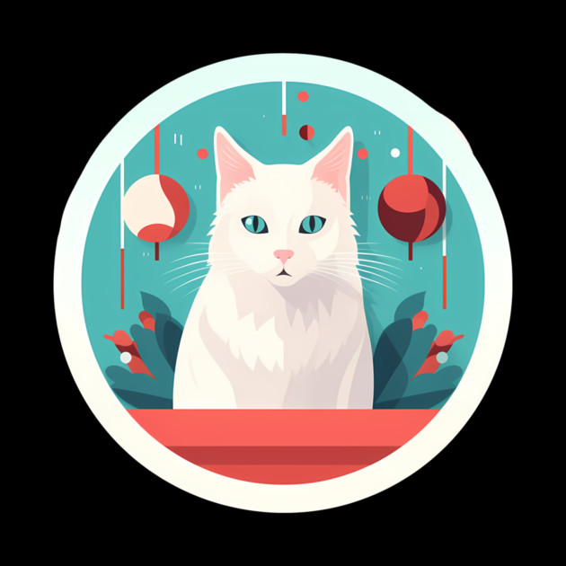 Turkish Angora Cat Xmas Ornament, Love Cats by logiamerch