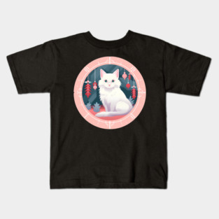 Turkish Angora Cat Xmas Ornament, Love Cats Kids T-Shirt