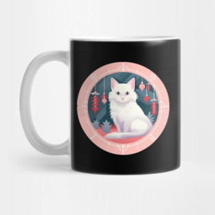 Turkish Angora Cat Xmas Ornament, Love Cats Mug