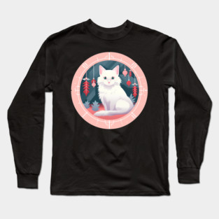 Turkish Angora Cat Xmas Ornament, Love Cats Long Sleeve T-Shirt