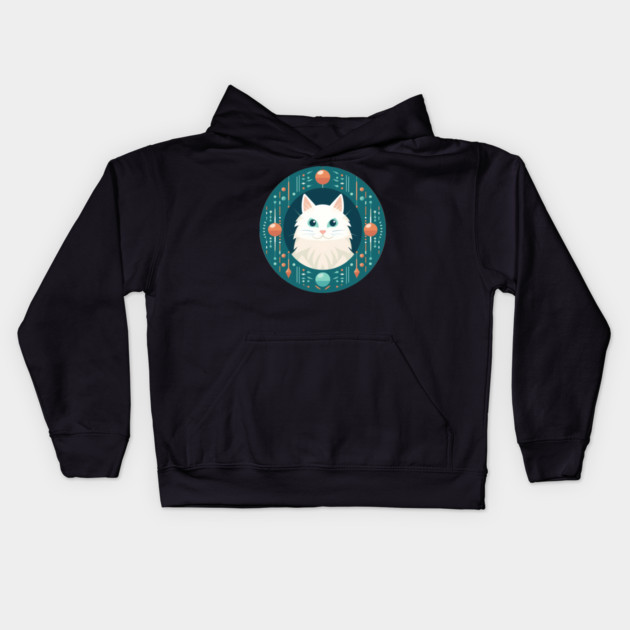 Turkish Angora Cat Xmas Ornament, Love Cats Kids Hoodie by logiamerch