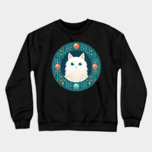 Turkish Angora Cat Xmas Ornament, Love Cats Crewneck Sweatshirt