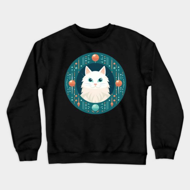Turkish Angora Cat Xmas Ornament, Love Cats Crewneck Sweatshirt by logiamerch