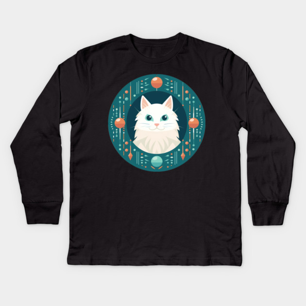 Turkish Angora Cat Xmas Ornament, Love Cats Kids Long Sleeve T-Shirt by logiamerch